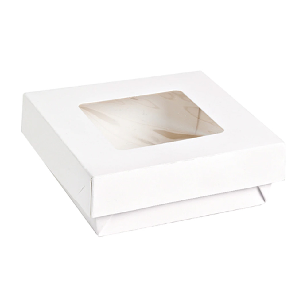 PacknWood Disposable White Kraft Takeout Box, 3.9" x 3.9" x 1.6" - Case Of 250