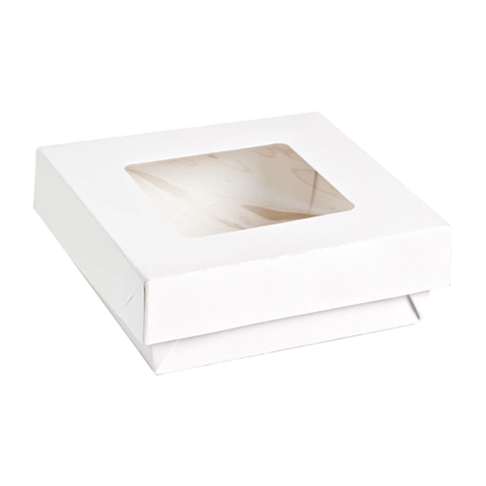 PacknWood Disposable White Kraft Takeout Box, 4.7" x 4.7" x 2" - Case Of 250