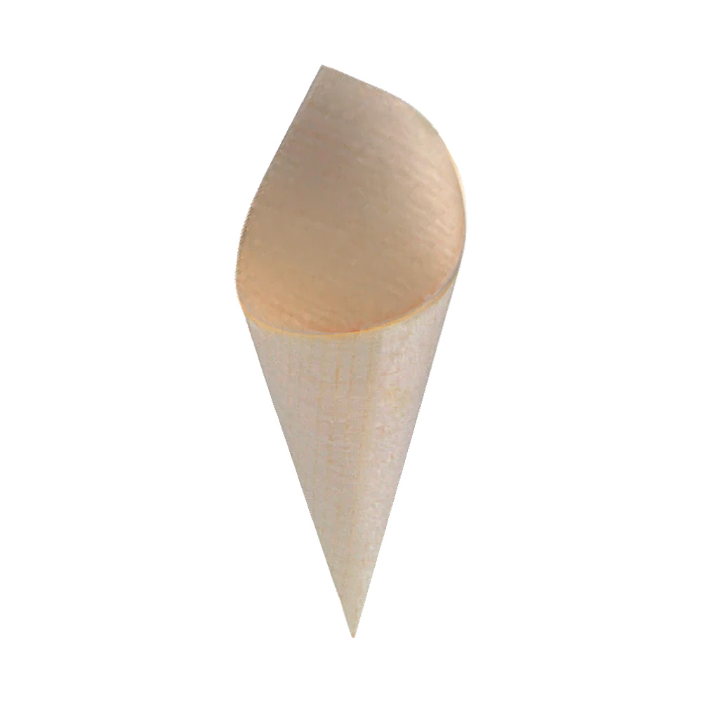 PacknWood Disposable Wooden Cone, 3.3" high - Case of 4000
