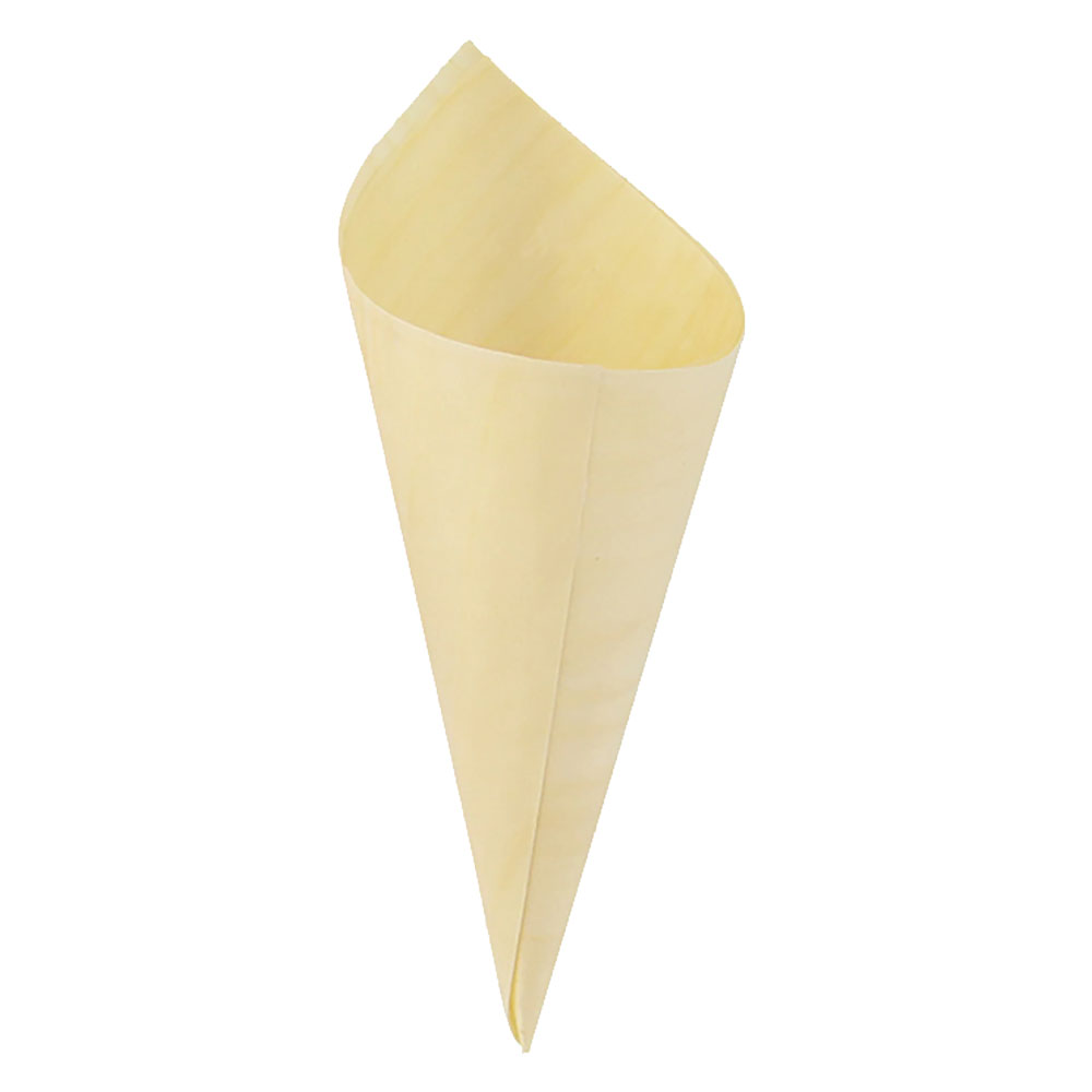 PacknWood Disposable Wooden Cone, 7.1" High - Pack of 50