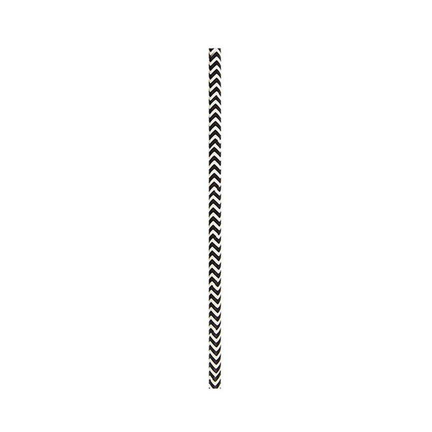 Packnwood Durable Unwrapped Black & White Chevron Design Paper Straws, .2" Dia. x 7.75", Case of 3000