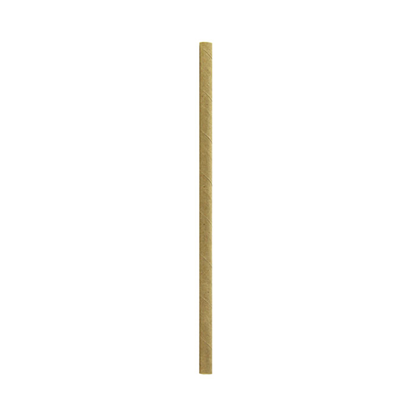 Packnwood Durable Unwrapped Kraft Paper Straws, .2" Dia. x 7.75", Case of 3000