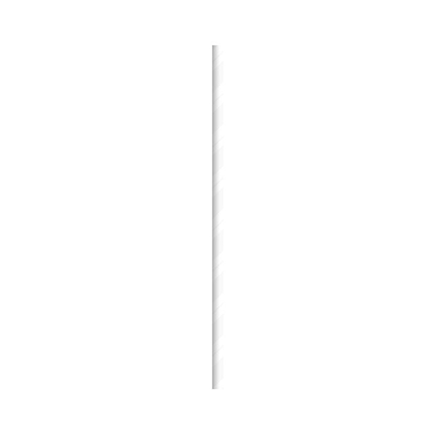 Packnwood Durable Solid White Cocktail Paper Straws, 0.2" Dia. x  5.7" H, Case of 3000