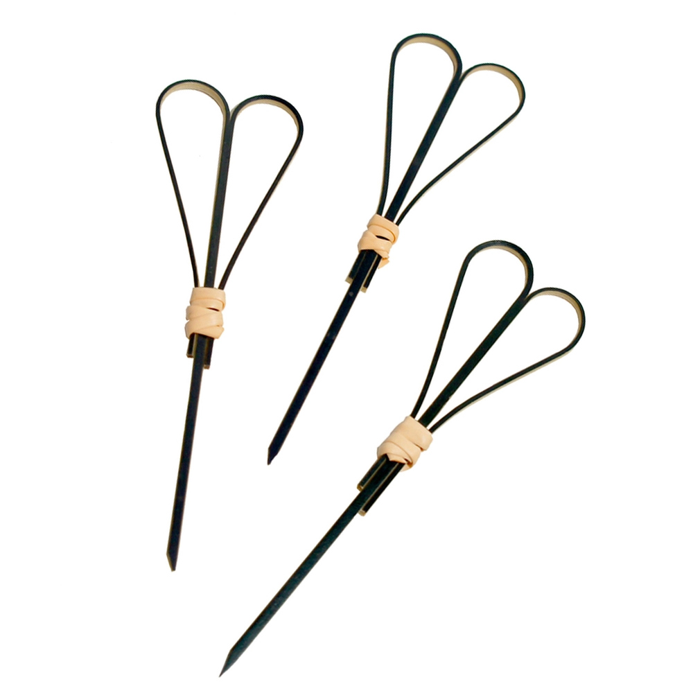 PacknWood Fotsy Black Bamboo Skewer, 3.9" - Case of 2000