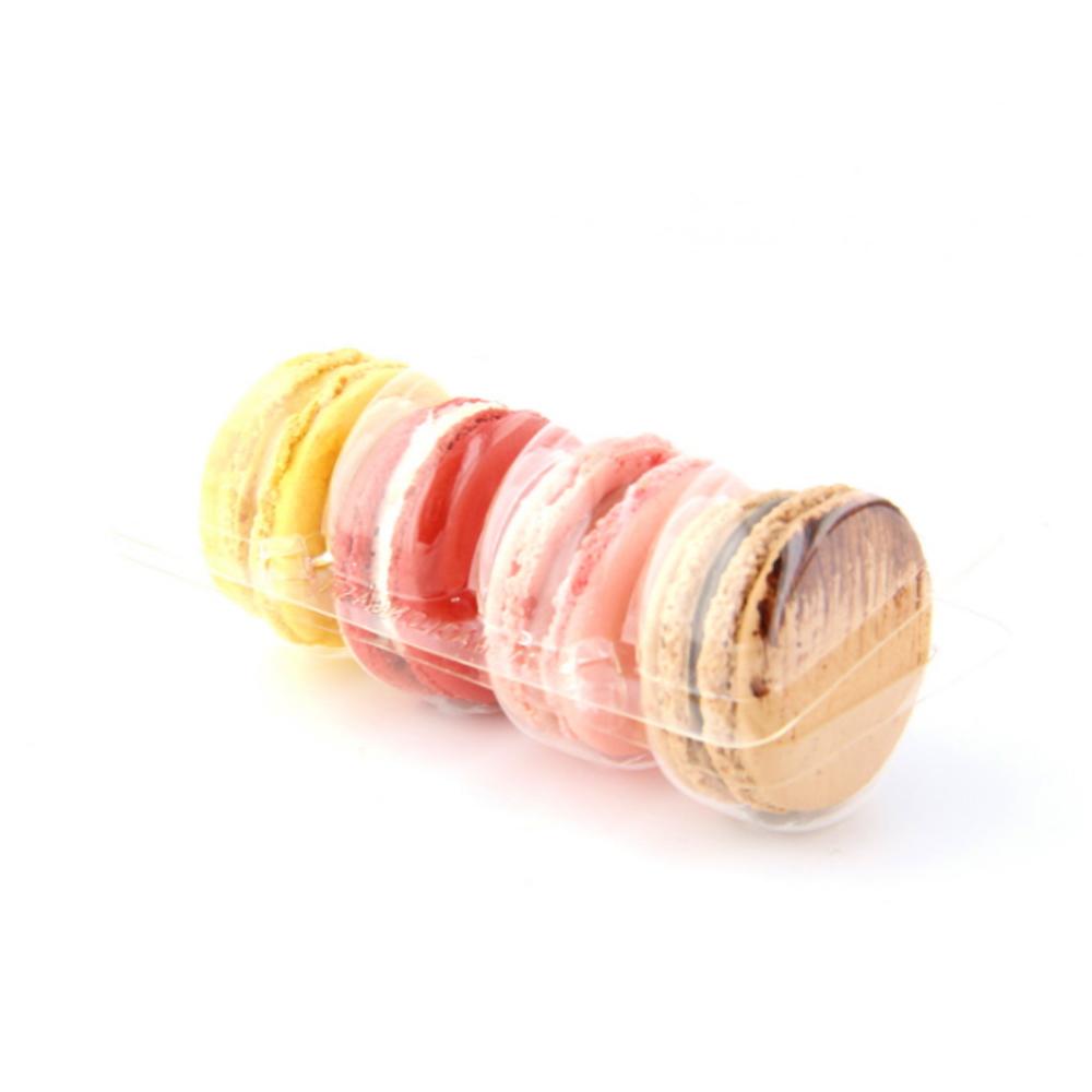 Packnwood Insert for 4 Macarons with Clip Closure, 5" x 2" x 1" - Case of 250