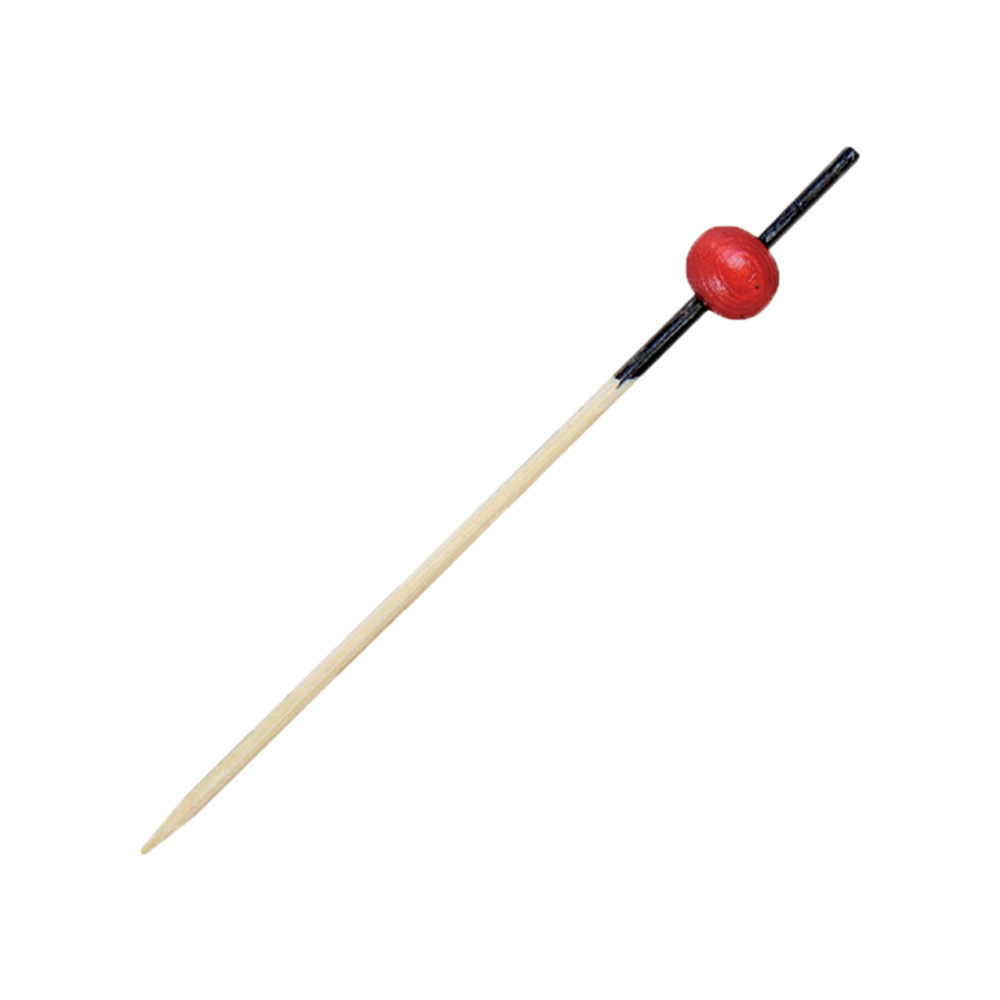 Packnwood KITA Bamboo Pick with Red Ball, 2.7" - Pack of 100