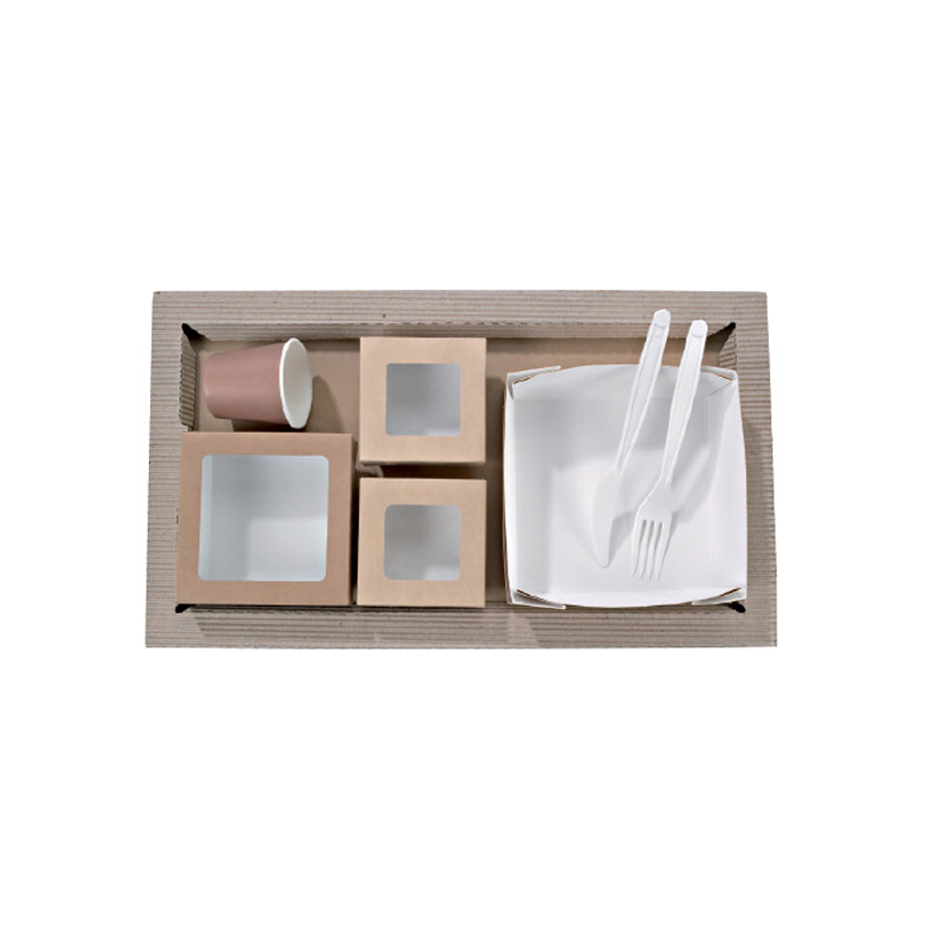 Packnwood Kraft Meal Tray And Kray Box Lunchbox, Case of 250