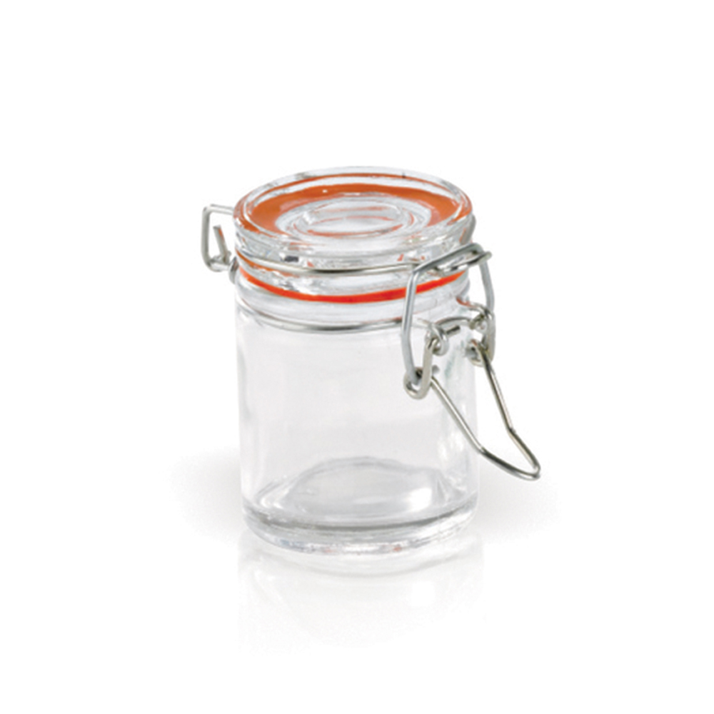 Packnwood Mini Glass Seal Jars, 1.5 oz, 1.6" Dia. x 2.5" H, Case of 24