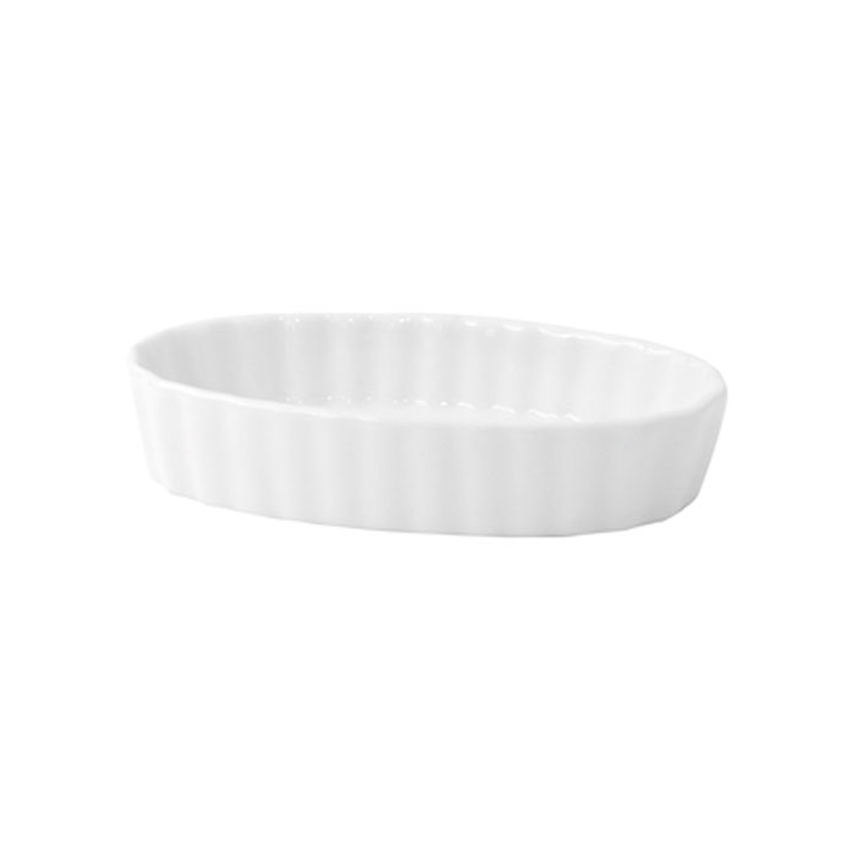 Packnwood Mini White Porcelain Oval Dish, 2 oz, 3.9" x 2.3" x 0.8" H, Case of 24