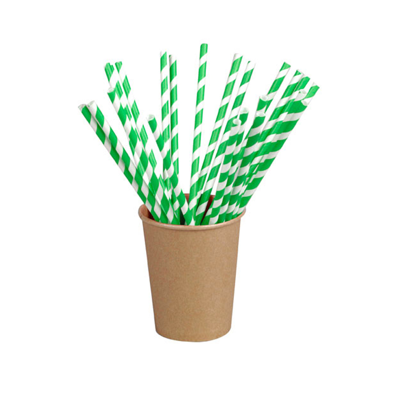 Packnwood Natural Unwrapped Paper Straws, Green - Pack of 500 