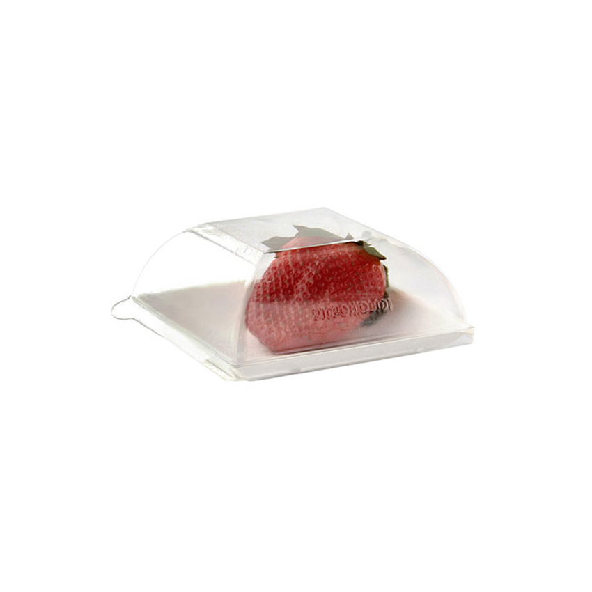 Packnwood Recyclable Clear Lid for 210BCHIC99, 3.58" x 3.58" x 1.41" H, Case of 100