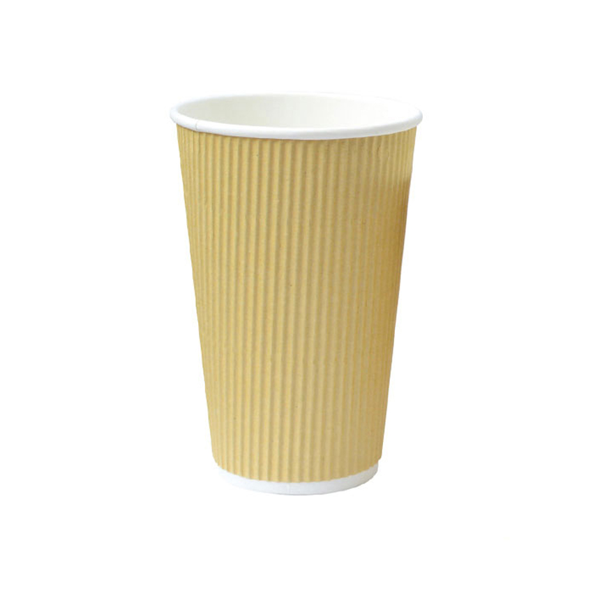 Packnwood Ripplay Beige Cups, 20 oz., 3.5" Dia. x 6.1" H, Case of 500