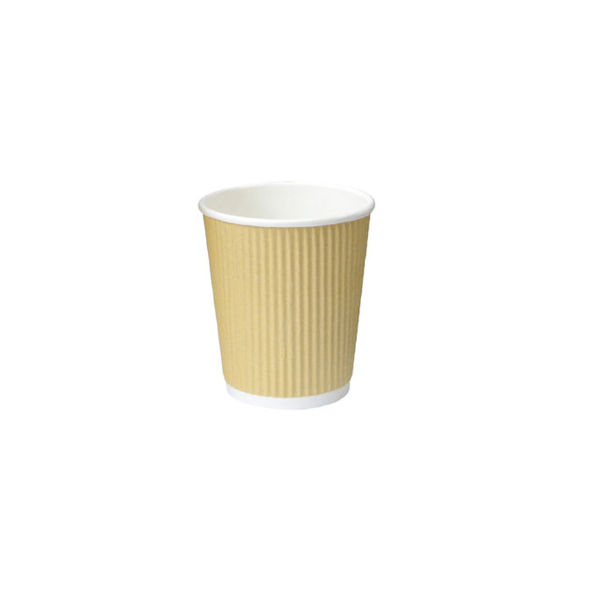 Packnwood Ripplay Beige Cups, 4 oz., 2.4" Dia. x 2.4" H, Case of 1000