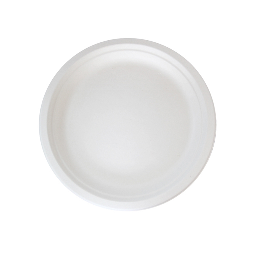 Packnwood Sugarcane Round Plate, 7" Dia., Case of 1000