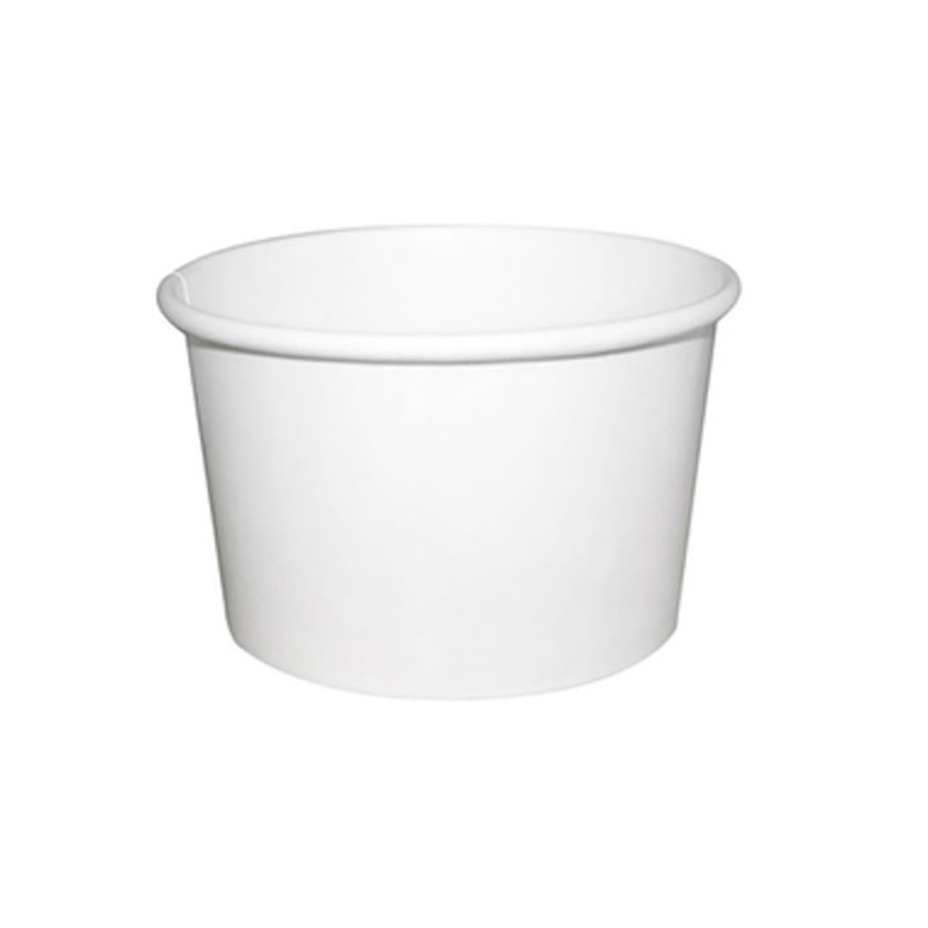 Packnwood White Ice Cream / Soup Cup, 8 oz., 3.3" Dia. x  2.1" H, Case of 500