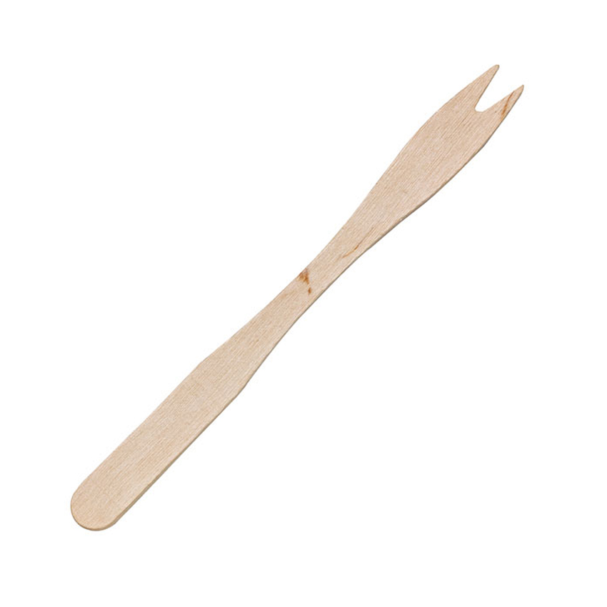 Packnwood Wooden Cocktail Fork, 3.35", Case of 5000