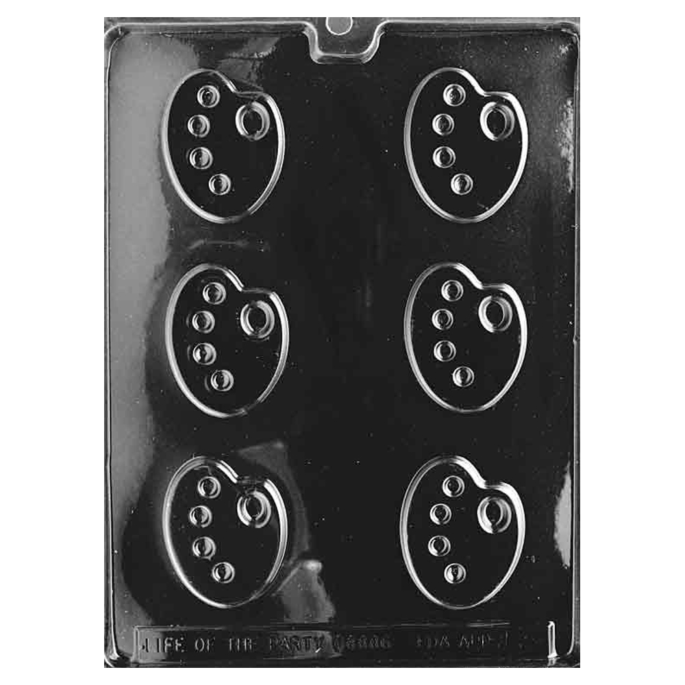 Paint Palette Plastic Chocolate Mold, 6 Cavities