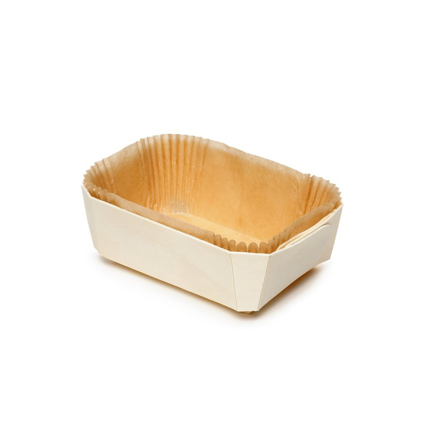 Panibois Bakeable Wooden Prince Baskets 5 1/8" x 3 3/4" x 2" - Case of 240