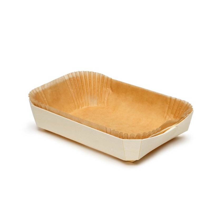 Panibois Bakeable Wooden Sir Basket 8-1/4" x 5 3/4" x 1-1/2" - Case of 100