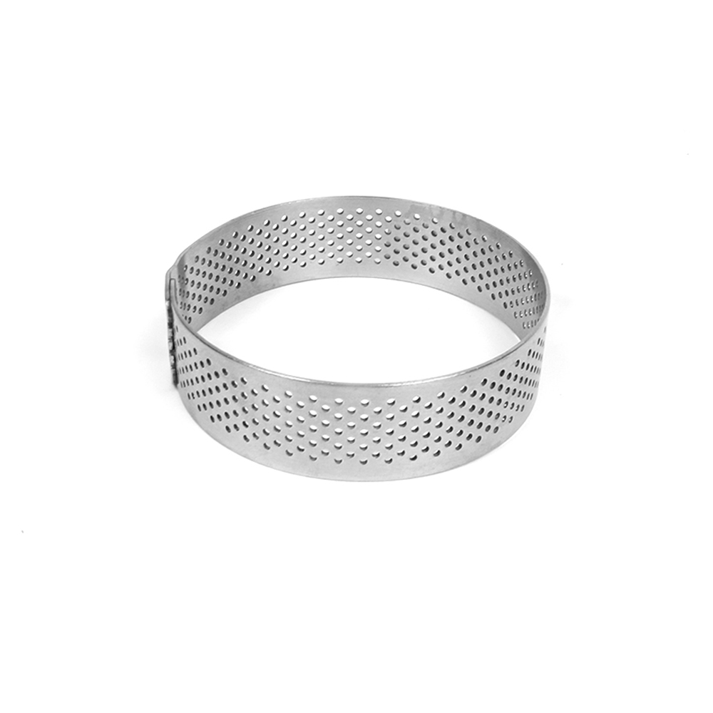 Pavoni "Progetto Crostate" Perforated Stainless Round Tart Ring 3-1/2" (9cm) Dia. x 3/4" (2cm) High 