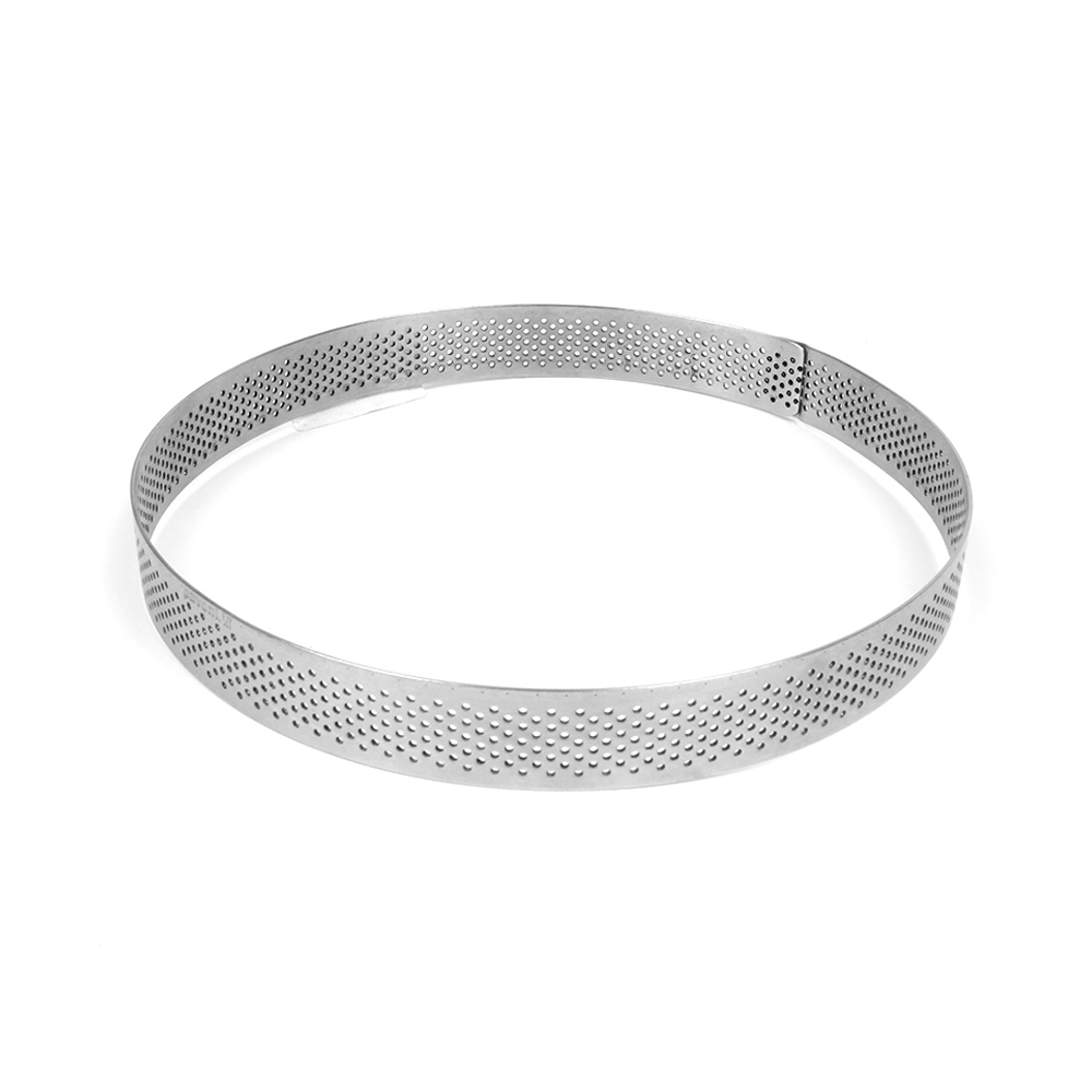 Pavoni "Progetto Crostate" Perforated Stainless Round Tart Ring 7-1/2" (19cm) Dia. x 3/4" (2cm) High 