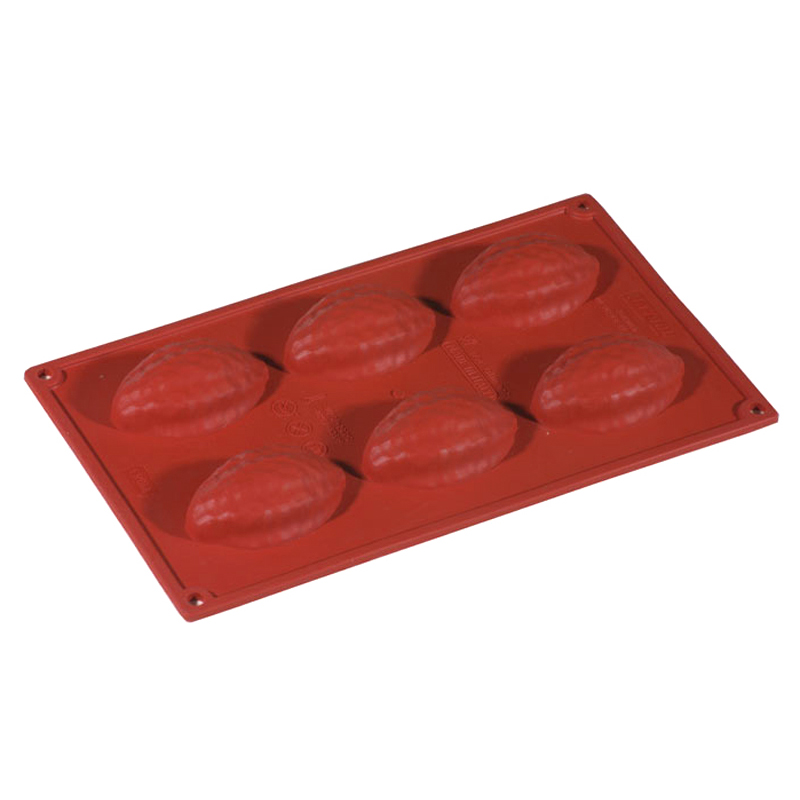 Pavoni Flexible Silicone Baking Mold, Cocoa Pod 6 Cavities