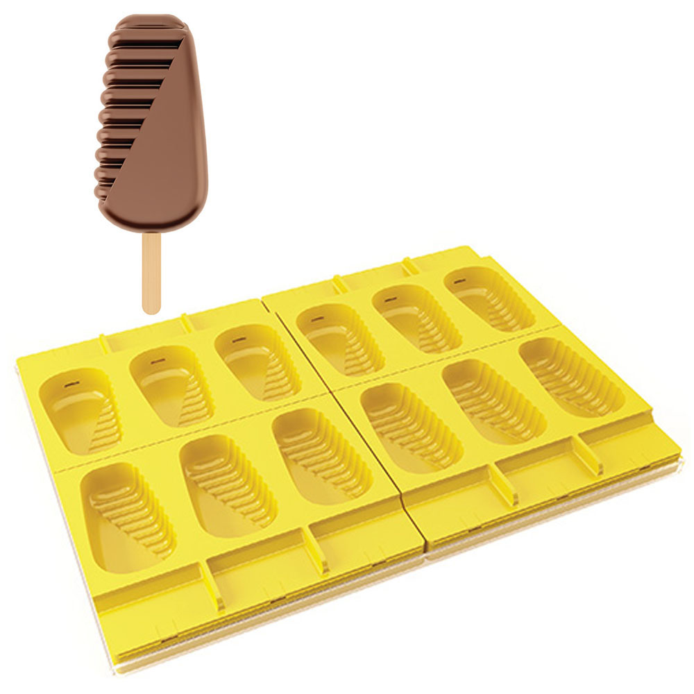 Pavoni KITPL02 Pavogel Hinged Silicone Ice-Cream-Mold Set, Acapulco