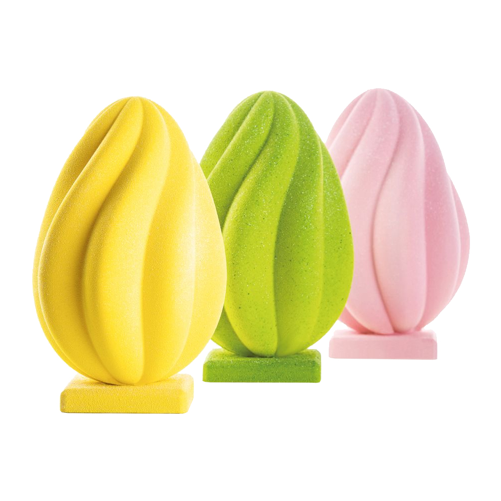 Pavoni KT204 Thermoformed Plastic Chocolate Mold, Helical Egg