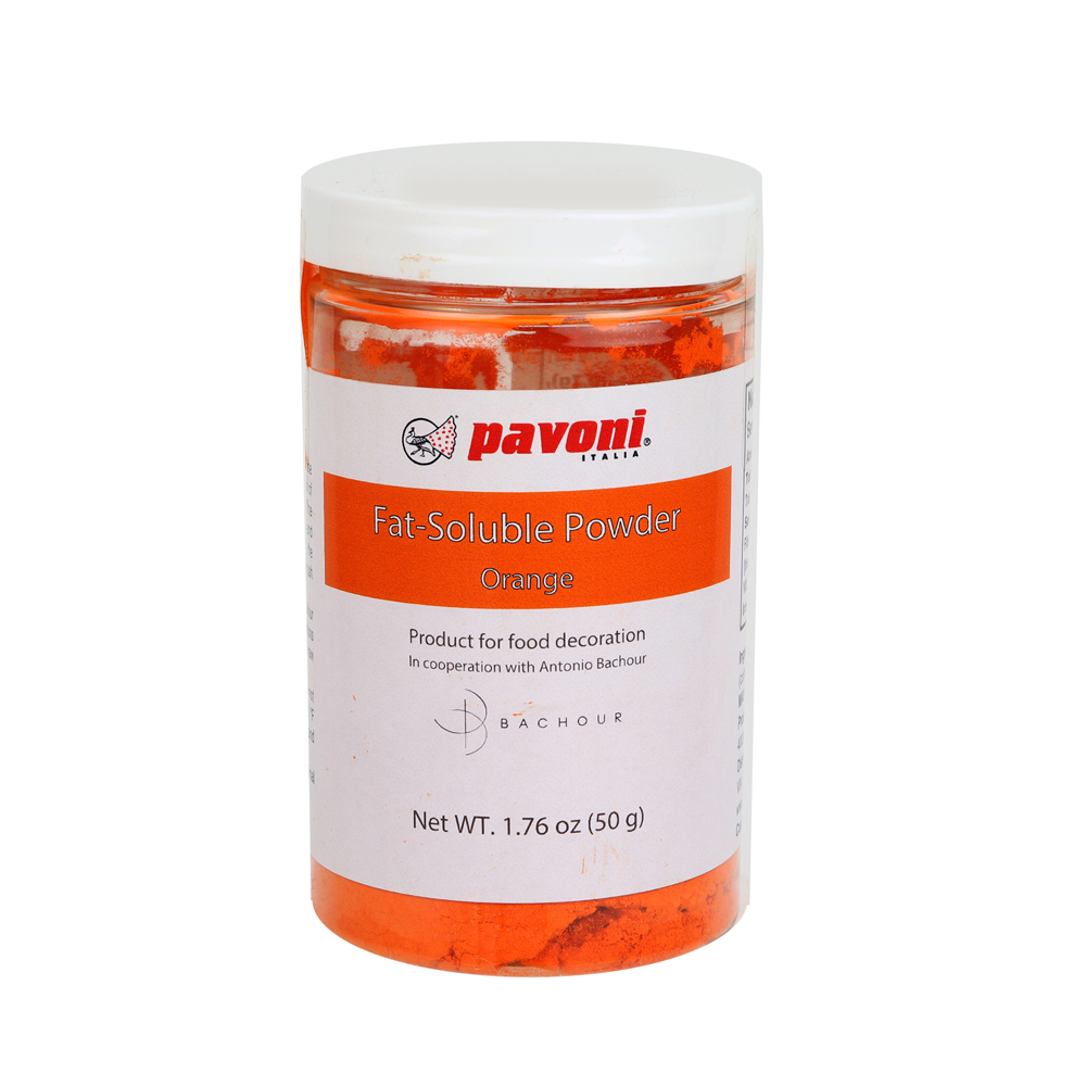 Pavoni Orange Fat Soluble Powder Food Color by Antonio Bachour, 50 gr. 