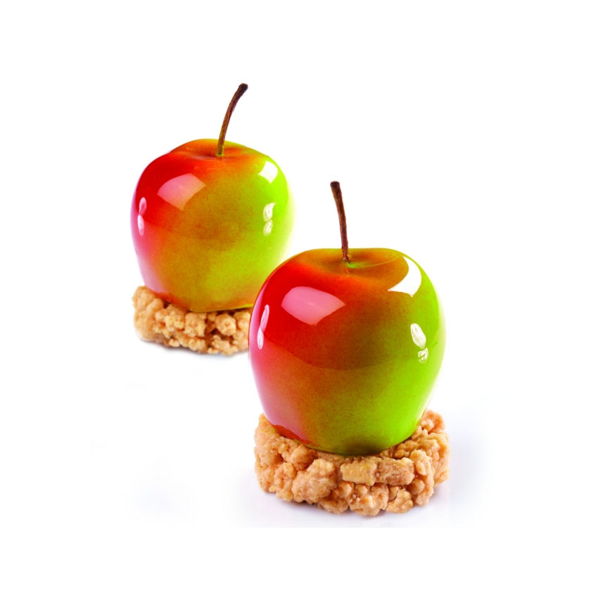 Pavoni Pavoflex Silicone Tutti Frutti 3D Mold, Mela/Apple, 55mm diam. x 48mm H, 20 cavities