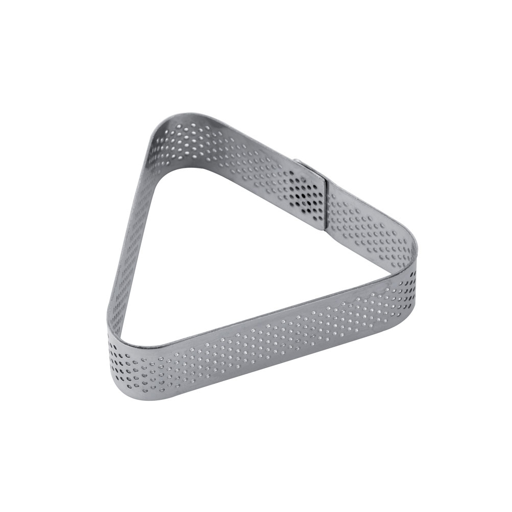 Pavoni Perforated Stainless Mini Oval Tart Ring, 73 x 20 mm H