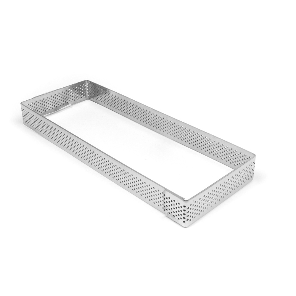 Pavoni Perforated Stainless Steel Rectangular Tart Ring, 2 3/4