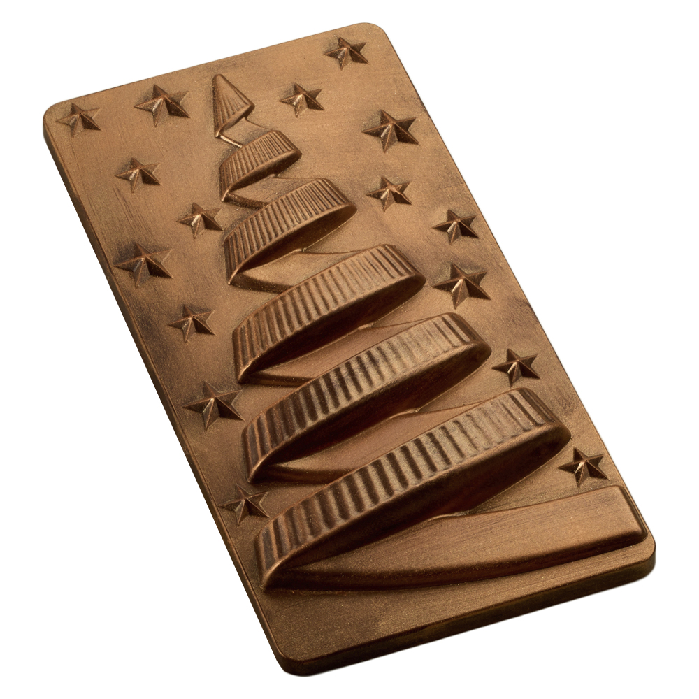 Pavoni Polycarbonate Chocolate Mold by Fabrizio Fiorani, Christmas Tree Spiral,  3 Cavities