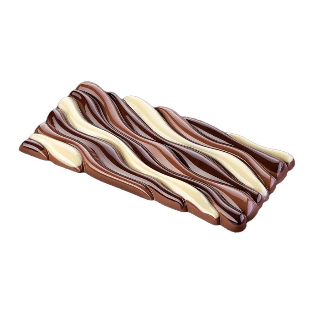 Pavoni Polycarbonate Chocolate Mold, Fluid by Vincent Vallee, 3 Cavities