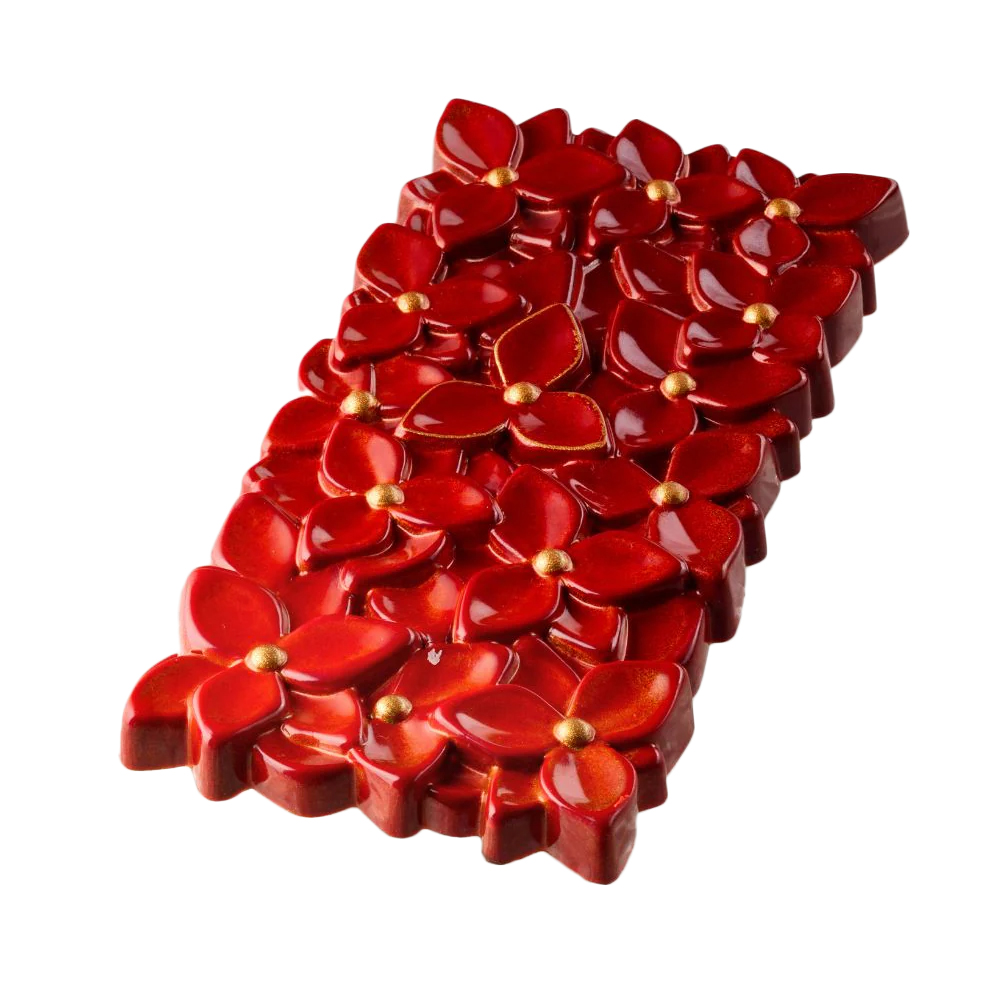Pavoni Polycarbonate Flower Bouquet Chocolate Bar Mold, 3 Cavities