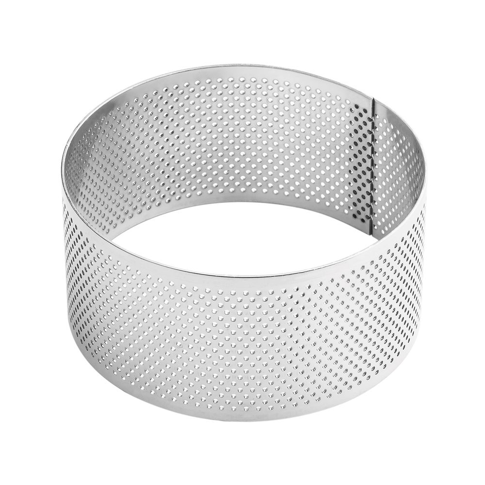 Pavoni Stainless Steel Perforated Cake Ring, Round, 3.5" x 1.8"