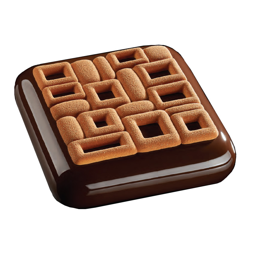 Emmanuele Forcone by Pavoni, Top Decoration Silicone MAYA Mold, 135mm x 135mm x 7mm H, 2 Cavities
