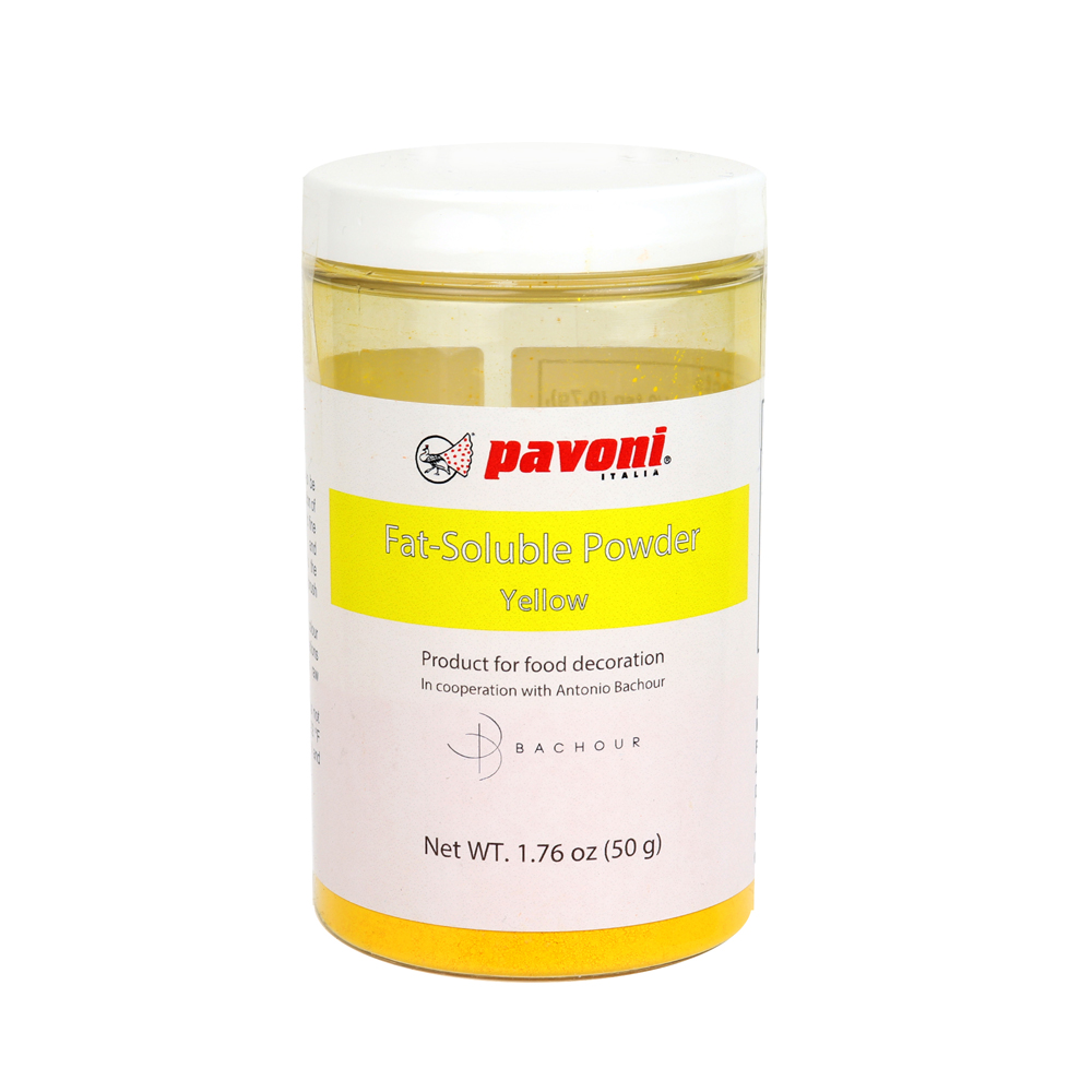 Pavoni Yellow Fat Soluble Powder Food Color by Antonio Bachour, 50 gr. 