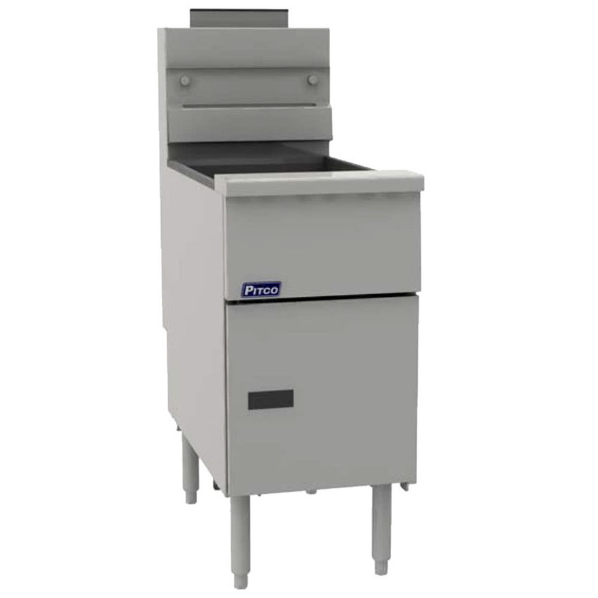 Pitco VF-65S Solstice Natural Gas 65 lb. Stainless Steel Floor Fryer - 95,000 BTU