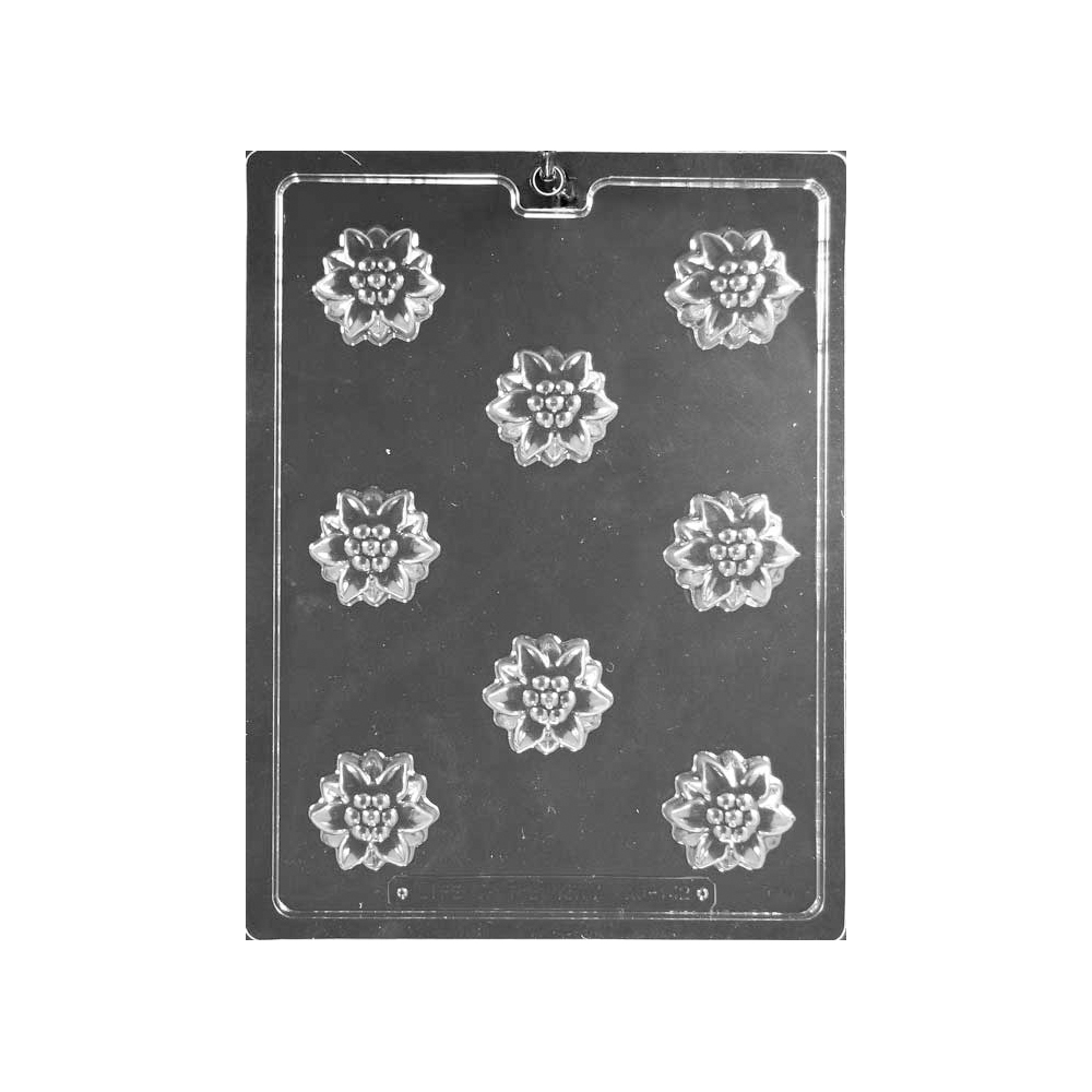 Plastic Bendable Chocolate Mold, Poinsettia Truffle, 8 Cavities 