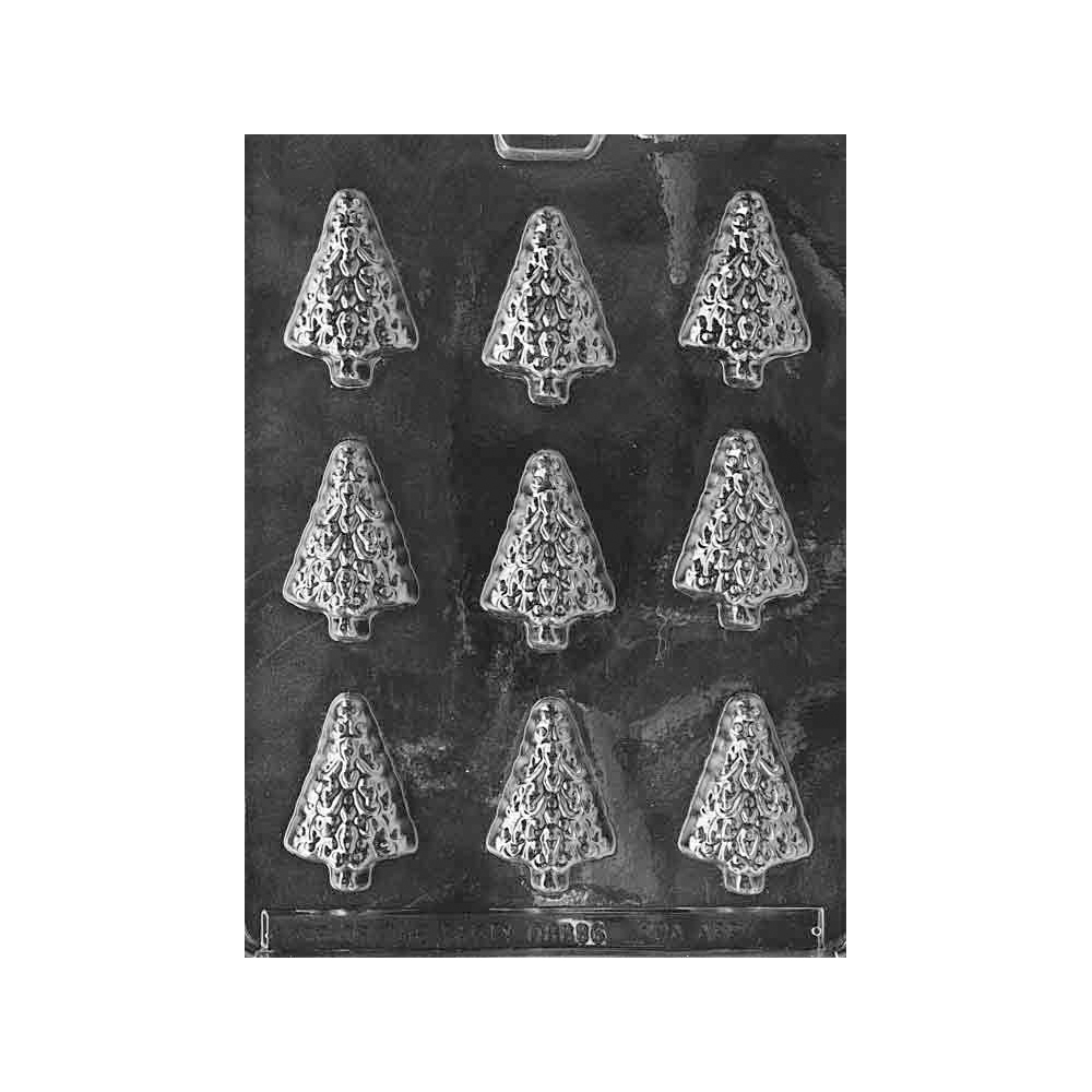 Plastic Bendable Chocolate Mold, Trees, 9 Cavities