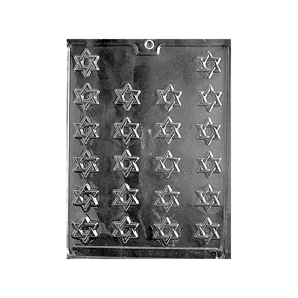 Plastic Bendable Chocolate Mold, Star of David, 1-1/2", 22 Cavities 