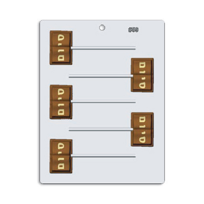 Plastic Bendable Chocolate Sucker Mold, Open Book "Siyum"
