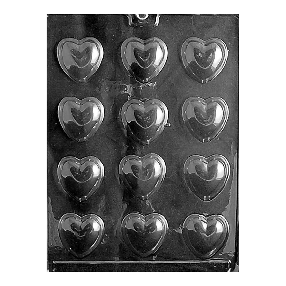 Plastic Chocolate Mold, 1.5" Heart, 12 Cavities
