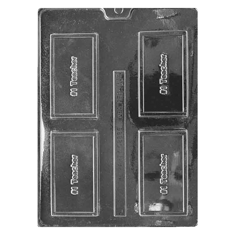 Plastic Chocolate Mold, #1 Teacher Chalkboard, 4 Cavities