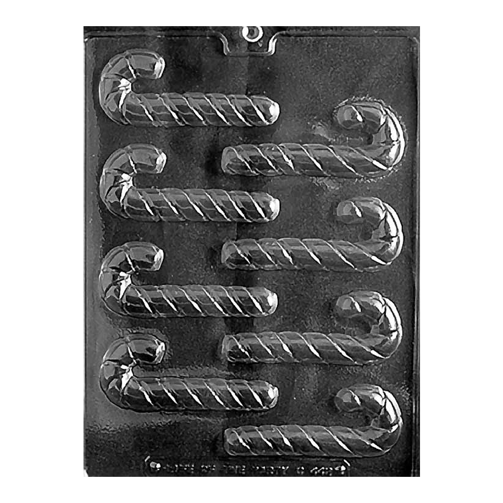 Plastic Chocolate Mold, Candy Cane, 8 Cavities