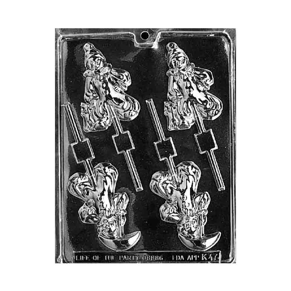 Plastic Chocolate Mold, Clown Lolly