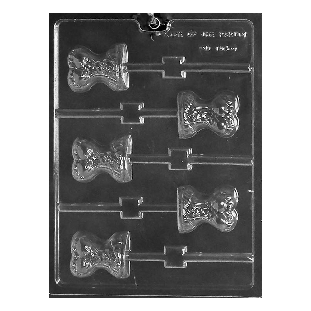 Plastic Chocolate Mold, Corset Lollipop, 5 Cavities