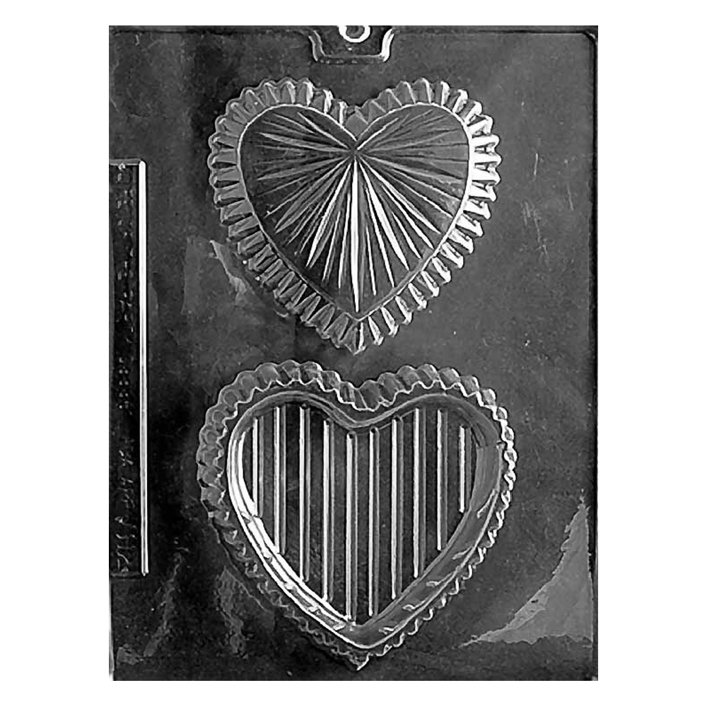 Plastic Chocolate Mold, Crystal Heart Box, 4"