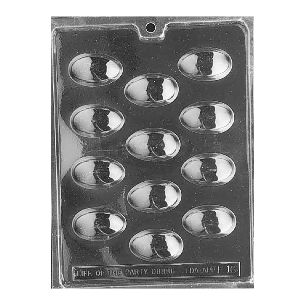 Plastic Chocolate Mold, Eggs, 12 Cavities